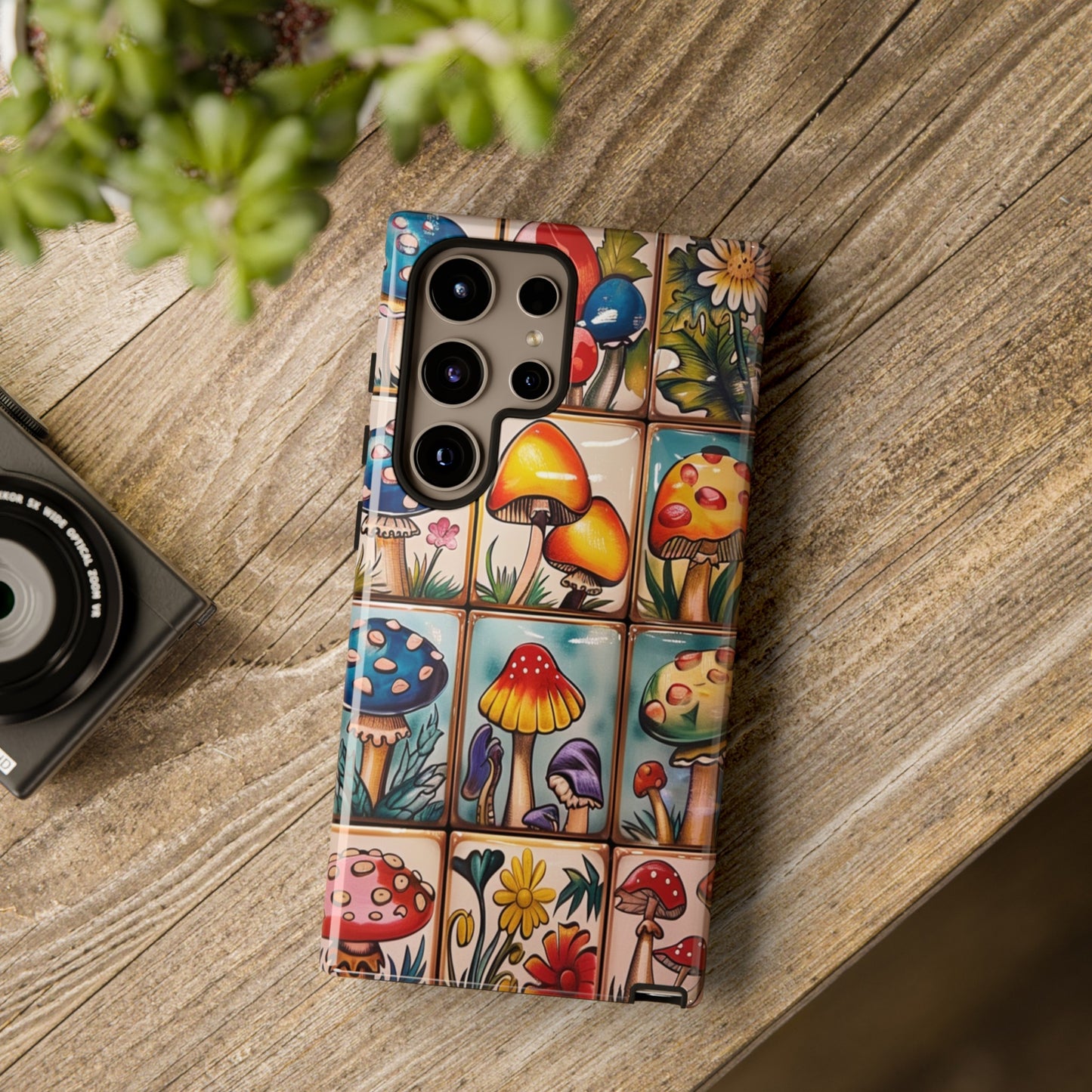 Trippy Magic Mushroom Tile  Abstract Art Phone Case