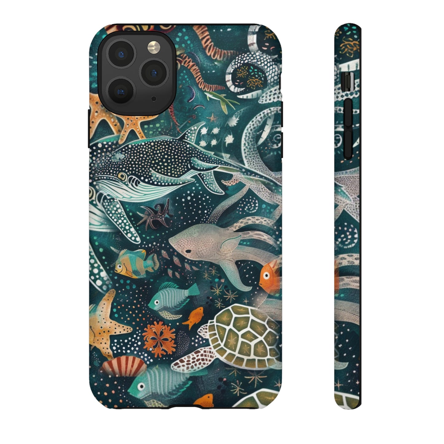 Undersea World Shark, Turtle, Manta Ray Phone Case