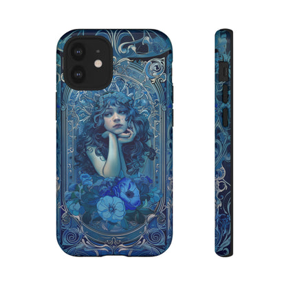 Blue Floral Art Nouveau Style Phone Case