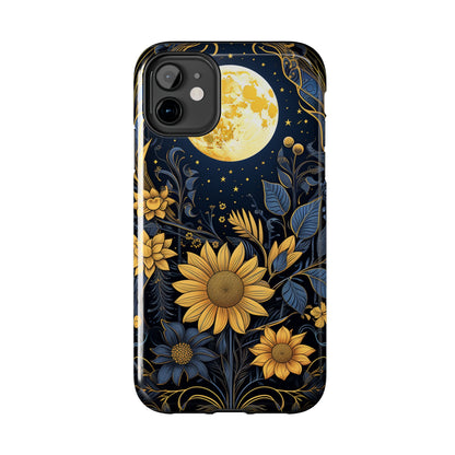 Starry Night Boho Meets Cottagecore: Floral Sun, Moon & Stars iPhone Case