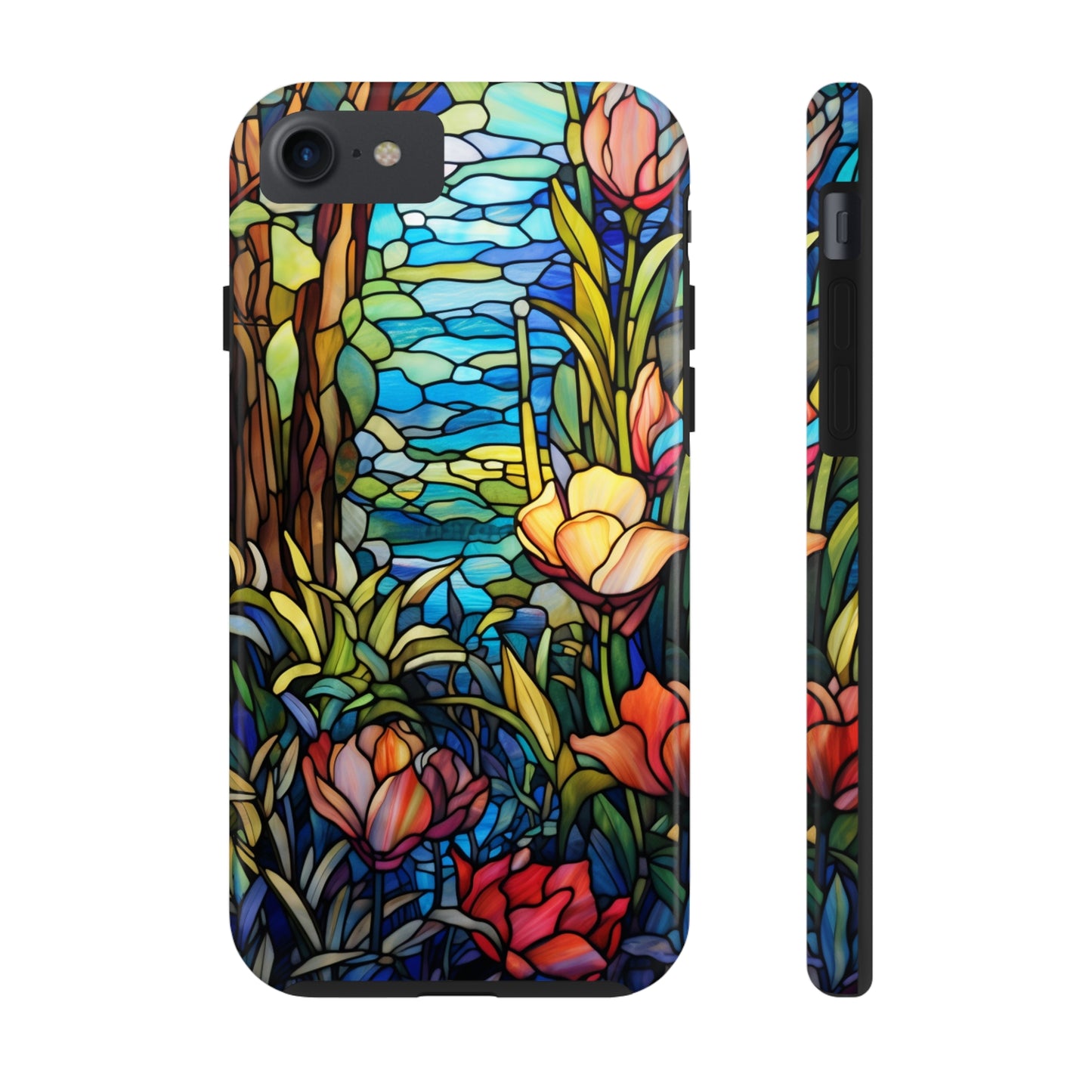 Stained Glass Floral Aesthetic iPhone Tough Case | Embrace Elegance and Durability