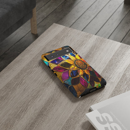 Cosmic Stained Glass Mandala Phone Case