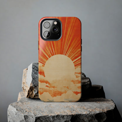 Retro Abstract Sunburst iPhone Case | Embrace the Nostalgic Charm of Artistic Rays