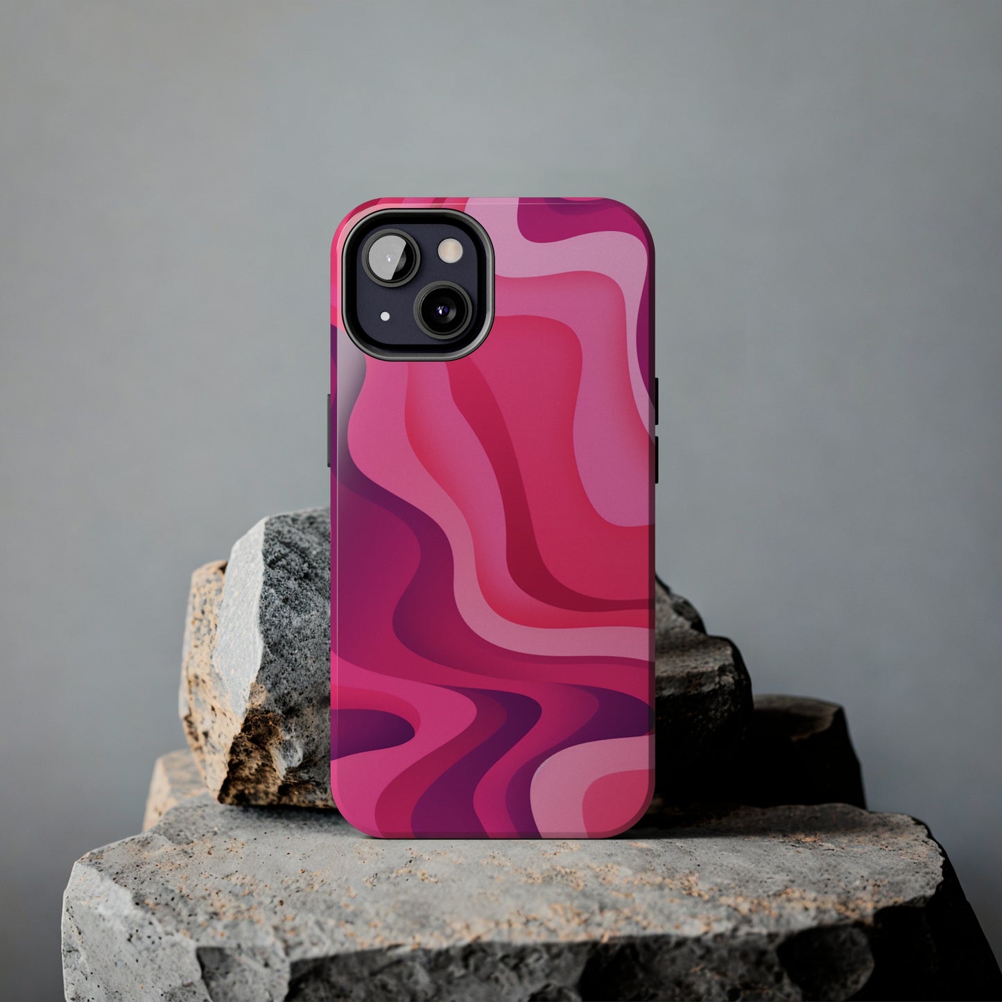 The Pink Wave iPhone Case Splash of Vibrance | Modern Art Meets Protection iPhone Tough Case