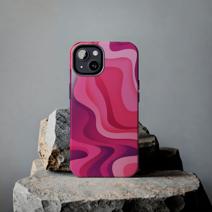 The Pink Wave iPhone Case Splash of Vibrance | Modern Art Meets Protection iPhone Tough Case