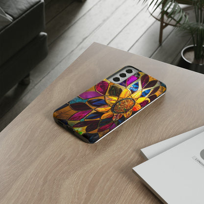 Cosmic Stained Glass Mandala Phone Case