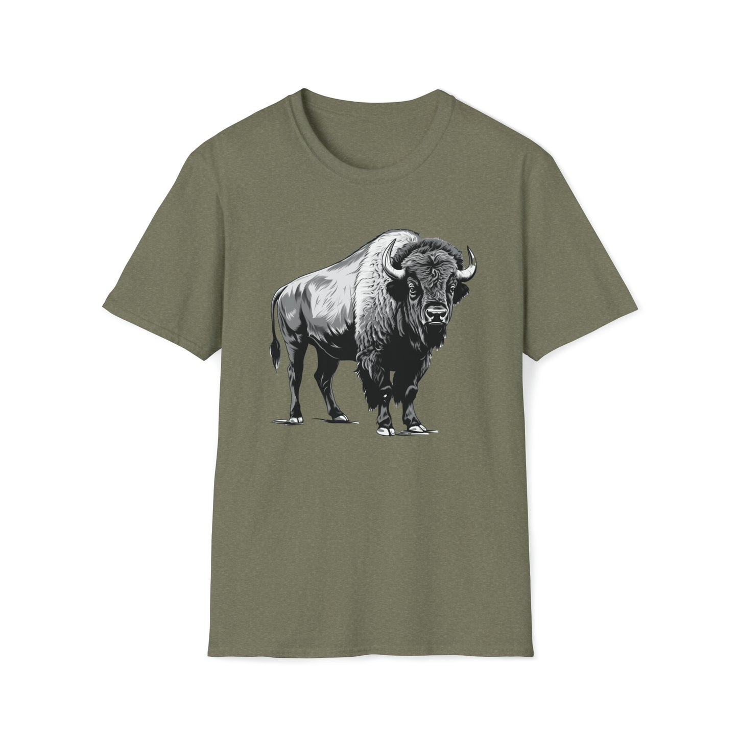 Western Bison Shirt - Bison T Shirt - Buffalo Shirt - Wyoming Shirt - Bison, 100% Cotton - Casual Comfort - Unique Wildlife Design