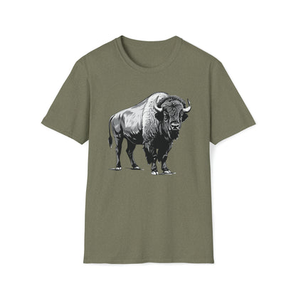 Western Bison Shirt - Bison T Shirt - Buffalo Shirt - Wyoming Shirt - Bison, 100% Cotton - Casual Comfort - Unique Wildlife Design