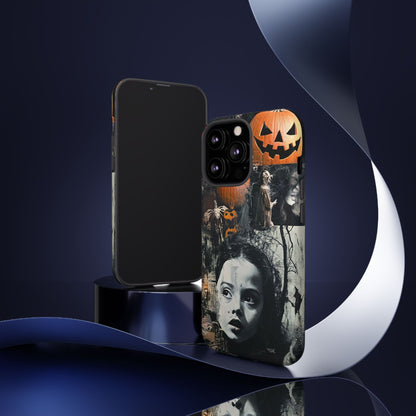 Vintage Halloween Collage Wednesday Goth Style Jackolantern Spooky Phone Cover