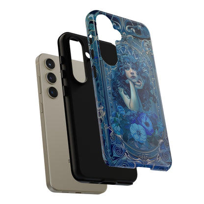 Blue Floral Art Nouveau Style Phone Case