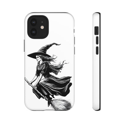 Vintage Halloween Witch on a Broom Spooky Phone Cover