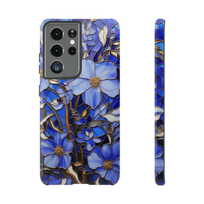 Periwinkle Stained Glass with Gold Inlay Phone Case for iPhone 15, 14, Pro Max, 13, 12 & Samsung Galaxy S23, S22, S21, Google Pixel