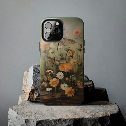 Dragonfly Floral Print iPhone Case | Nature-Inspired Elegance and Device Protection