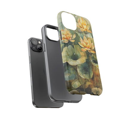 Zen Lotus Watercolor Painting iPhone 15 Case