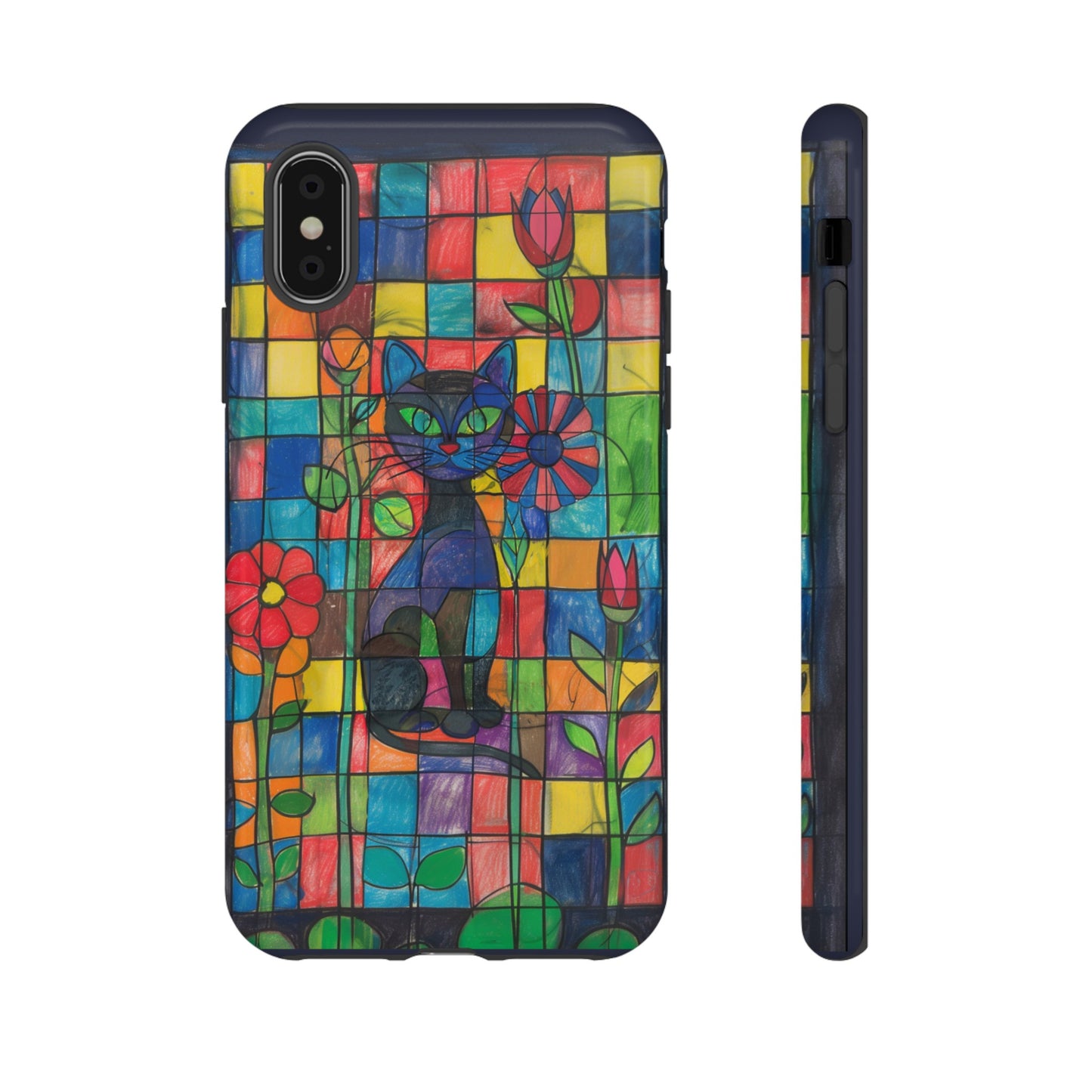 Cat in the Stained Glass Garden Phone Case