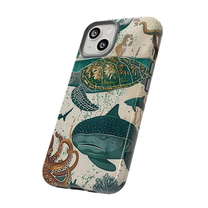 Undersea World Shark, Turtle, Manta Ray Phone Case