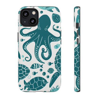 Undersea World Octopus, Turtle, Manta Ray Phone Case