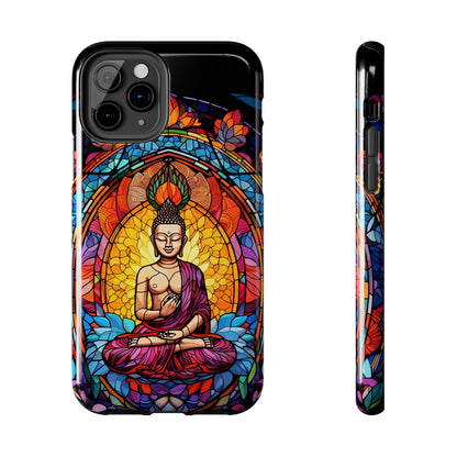 Stained Glass Magic iPhone Case: Psychedelic Tibet Buddha Mandala | iPhone 13 Case Mystical Tibetan Artistry