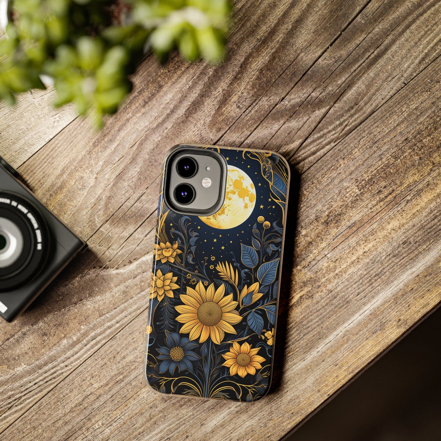 Starry Night Boho Meets Cottagecore: Floral Sun, Moon & Stars iPhone Case