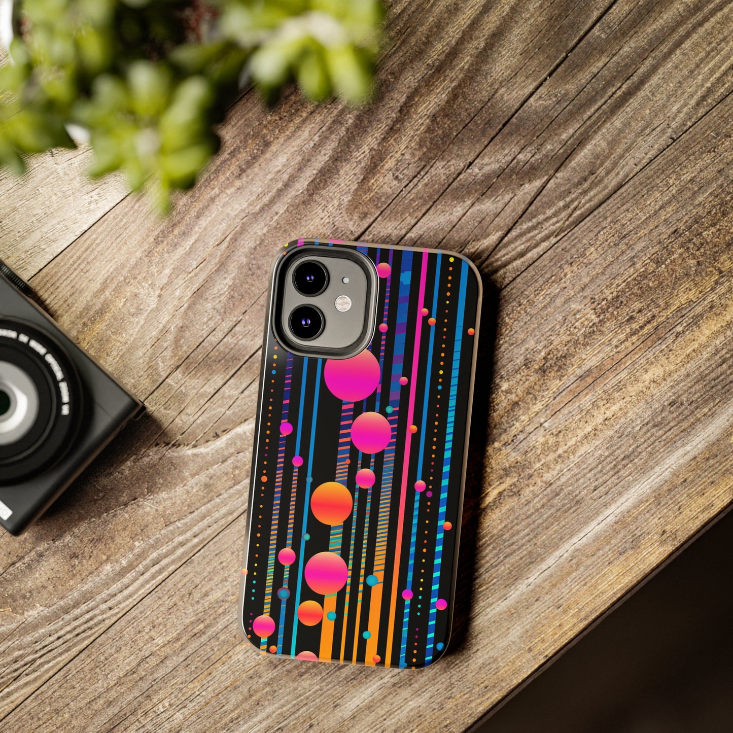 Experience a Blast from the Past: Retro Psychedelic Bubbles Tough Case for Apple iPhone Models