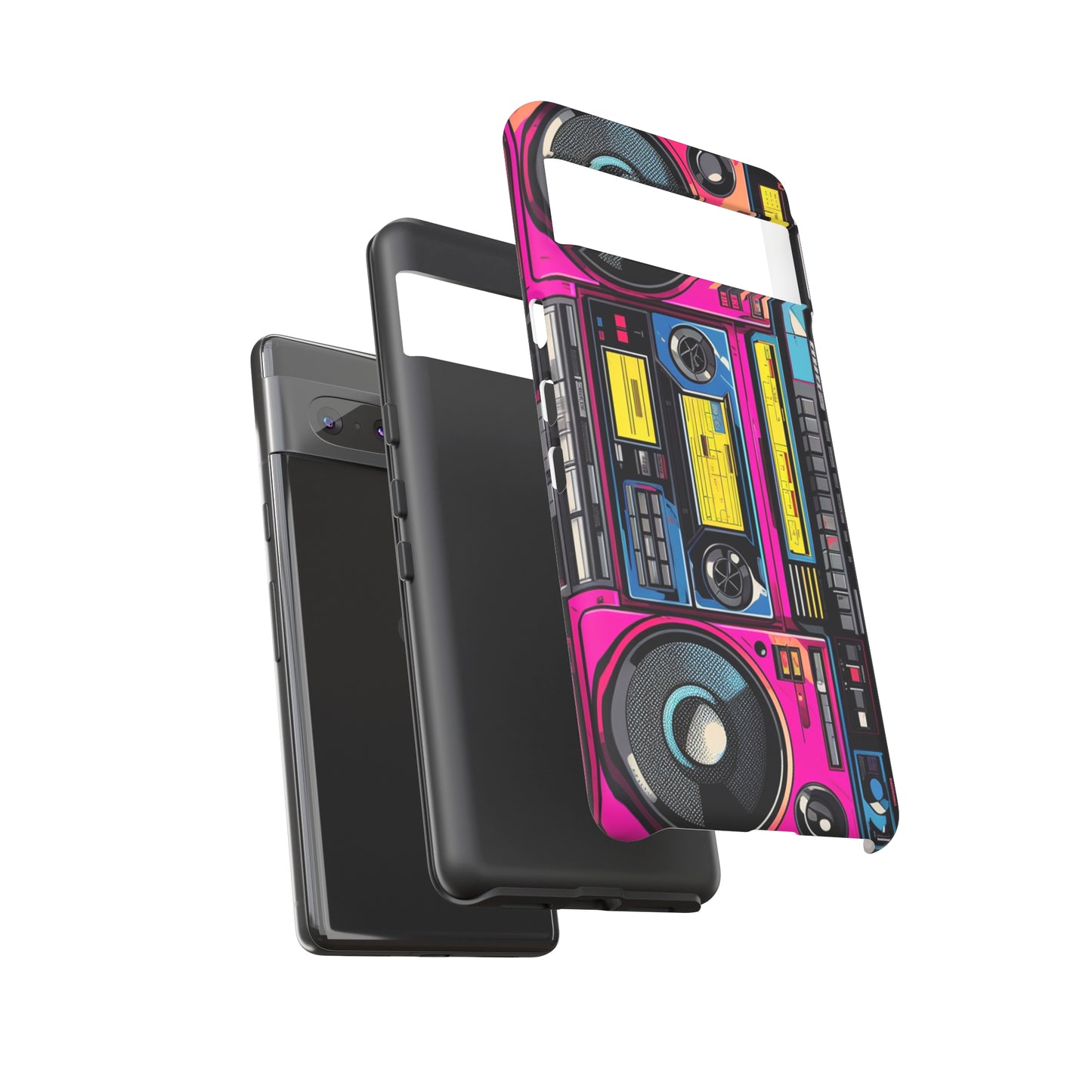 Boombox Hip Hop Music iPhone Case | Embrace Retro Vibes with Urban Beats for Google Pixel, iPhone, and Samsung Cases