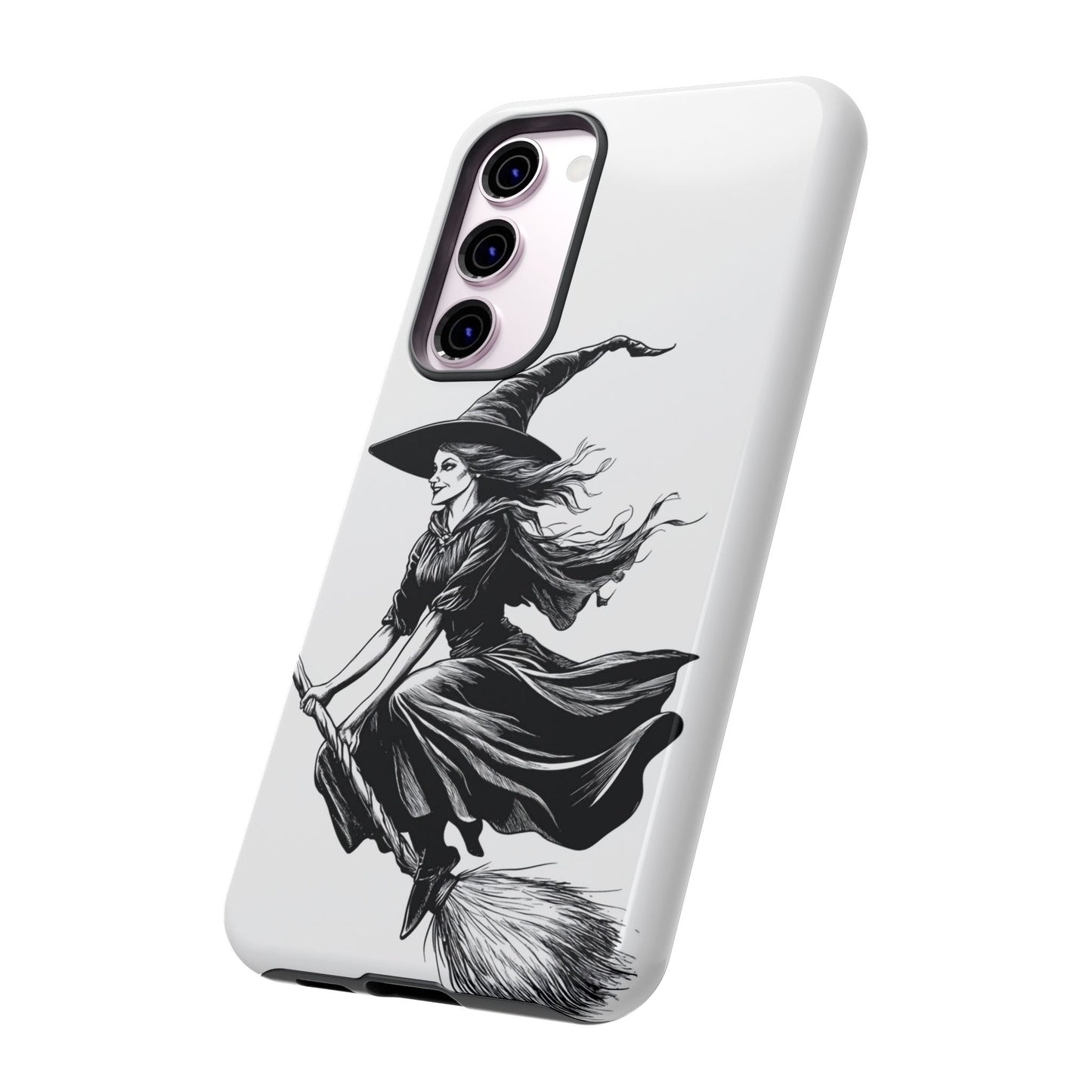 Vintage Halloween Witch on a Broom Spooky Phone Cover