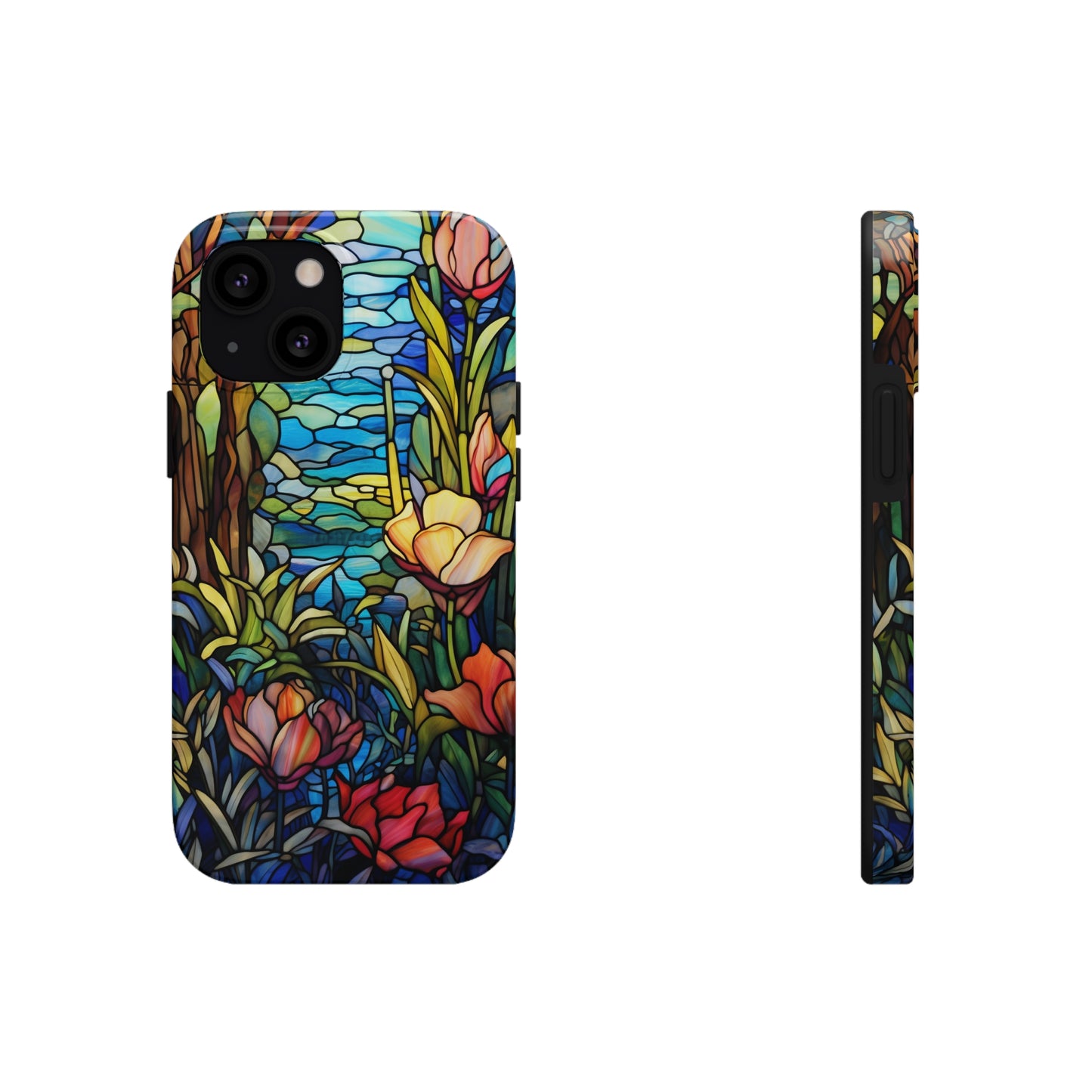 Stained Glass Floral Aesthetic iPhone Tough Case | Embrace Elegance and Durability