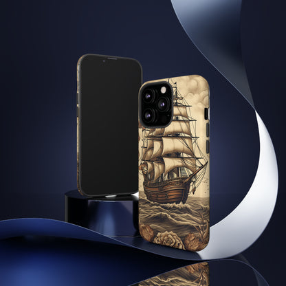 Vintage Tattoo Style Pirate Ship Phone Case