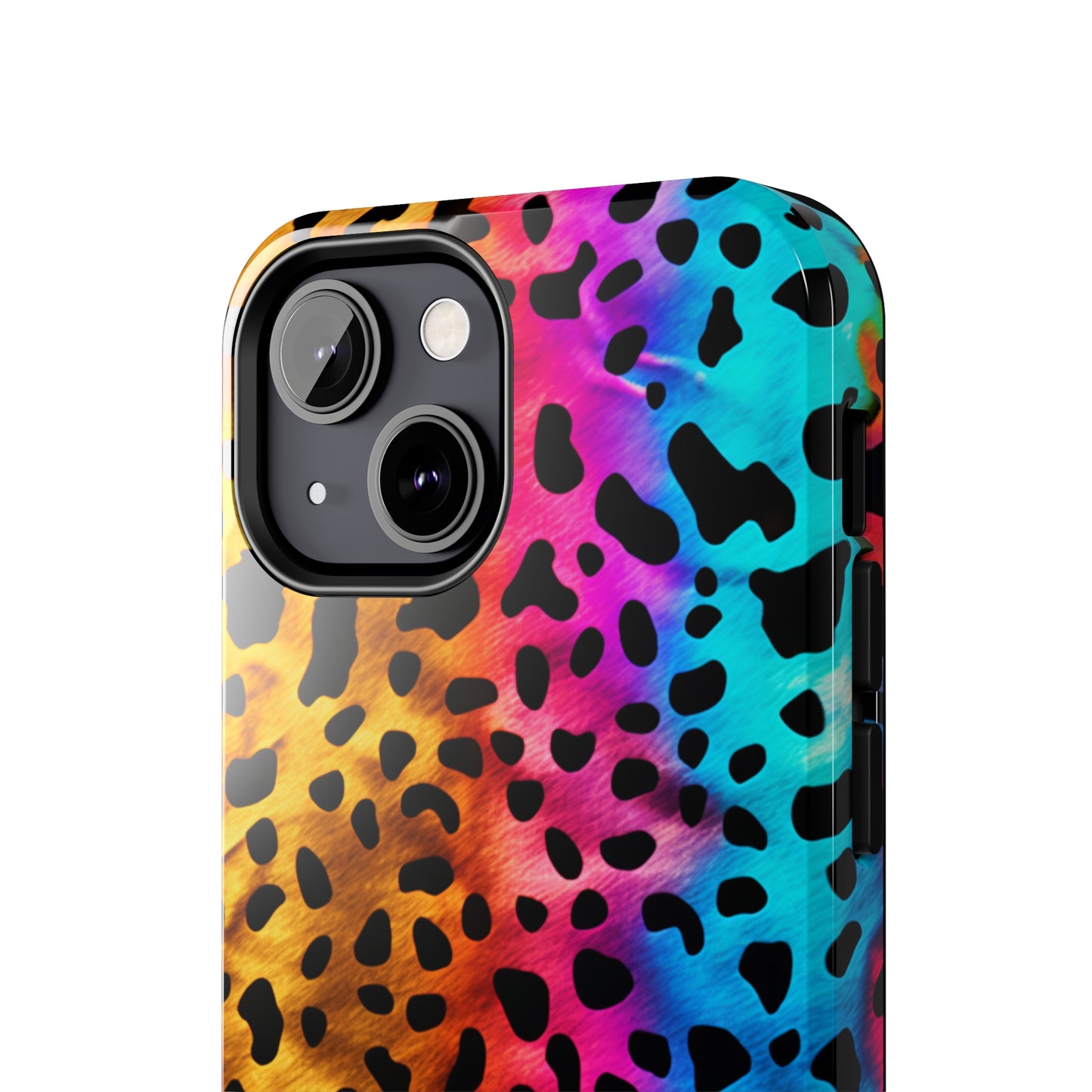 Kaleidoscopic Wild: Psychedelic Rainbow Leopard Print | Dazzling iPhone Case