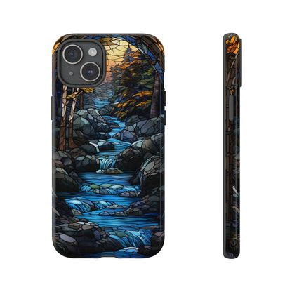 Stained Glass Stone Bridge and River Art Phone Case