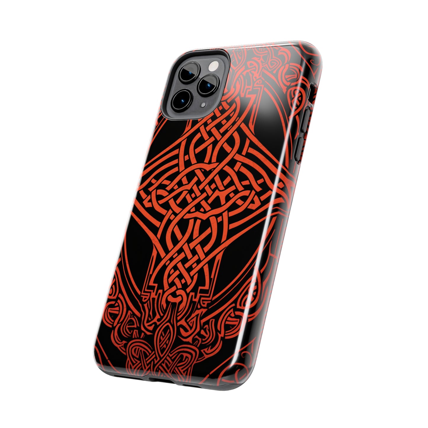 Eternal Weave iPhone Case, Red Celtic Tribal Knots | Timeless Symbolism iPhone Case for Models 11 through 14 Pro Max