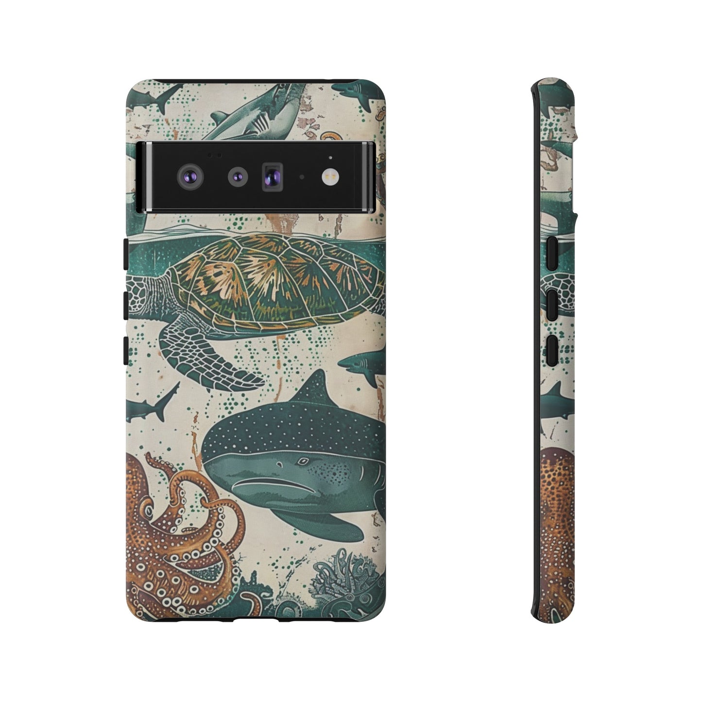 Undersea World Shark, Turtle, Manta Ray Phone Case