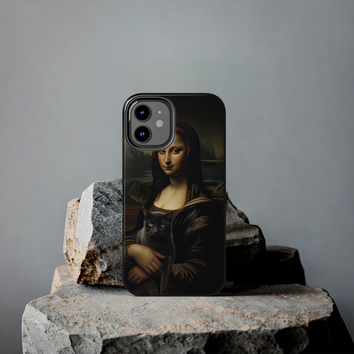 Mona Lisa with Cat iPhone Case | Art Phone Cases