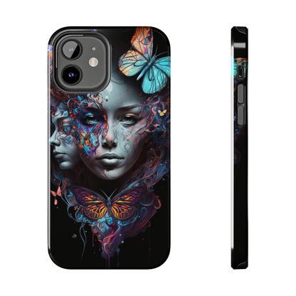 Synthwave Butterfly Girl Trippy Fantasy Art iPhone Case | Embrace the Futuristic Vibe with Whimsical Artistry