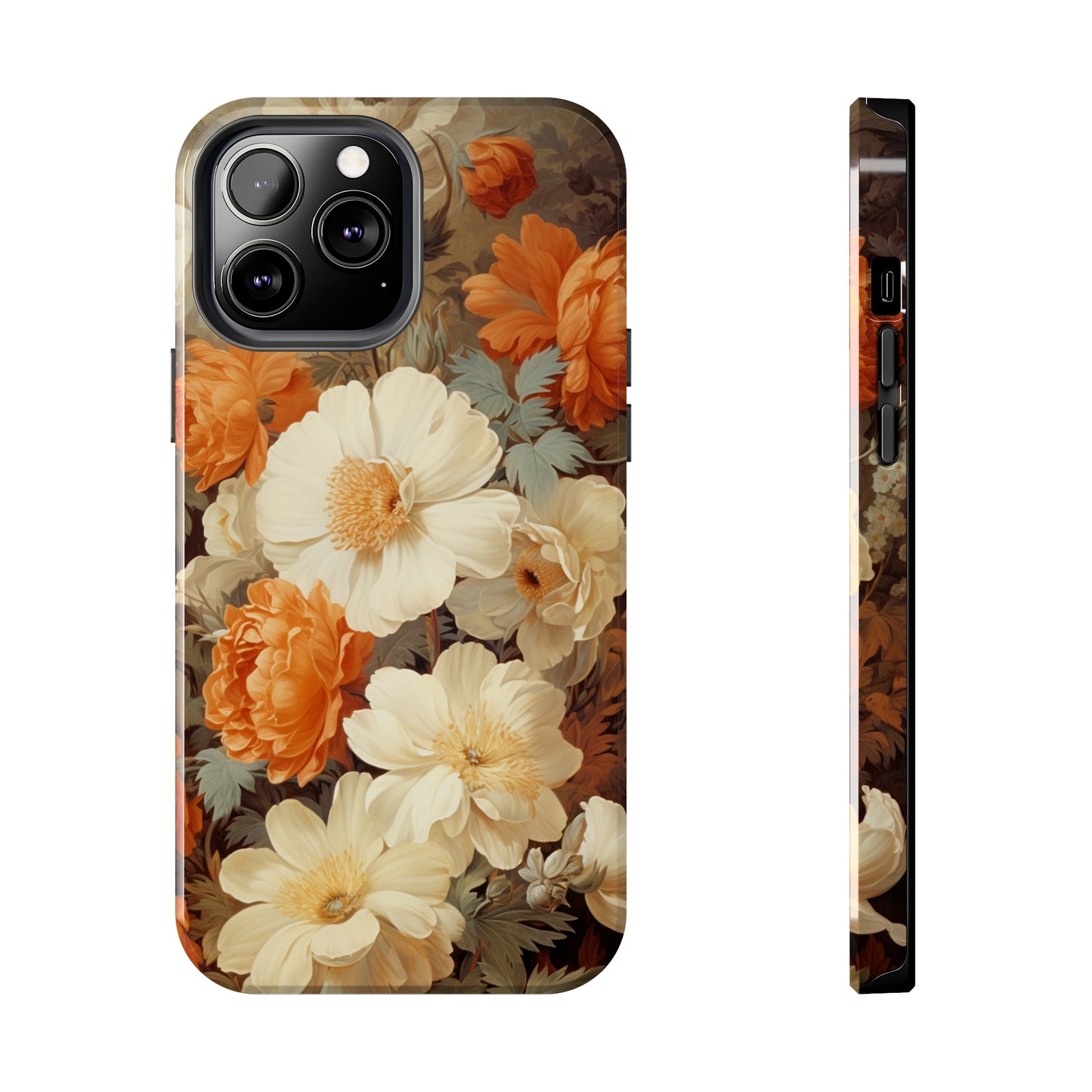 Vintage Floral Aesthetic Phone Tough Case Antique Print for iPhone 14 11 Pro 12 13 XR XS X 7+ 8 Boho Nature Flowers Cottage Core