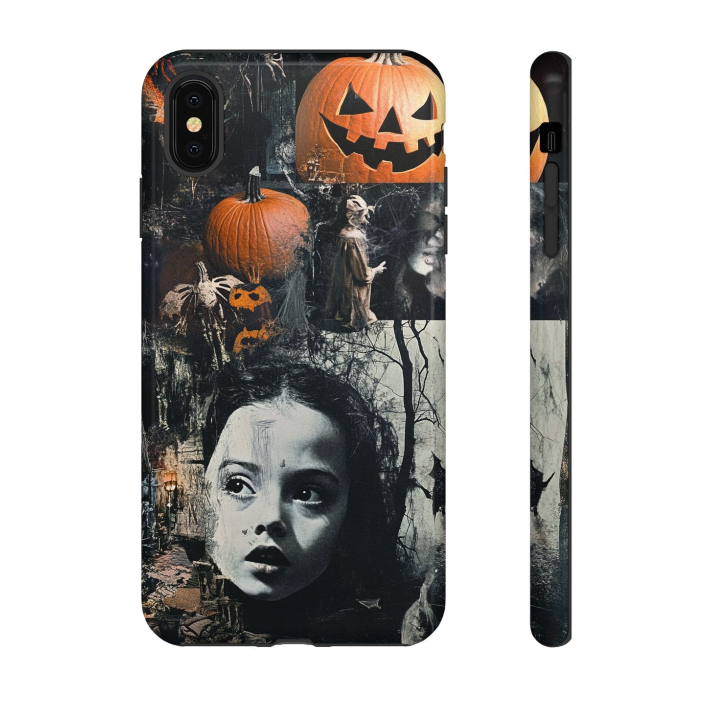 Vintage Halloween Collage Wednesday Goth Style Jackolantern Spooky Phone Cover