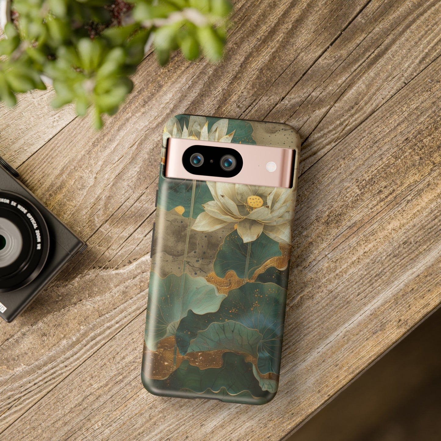 Zen Stained Glass Lotus Floral Design Phone Case