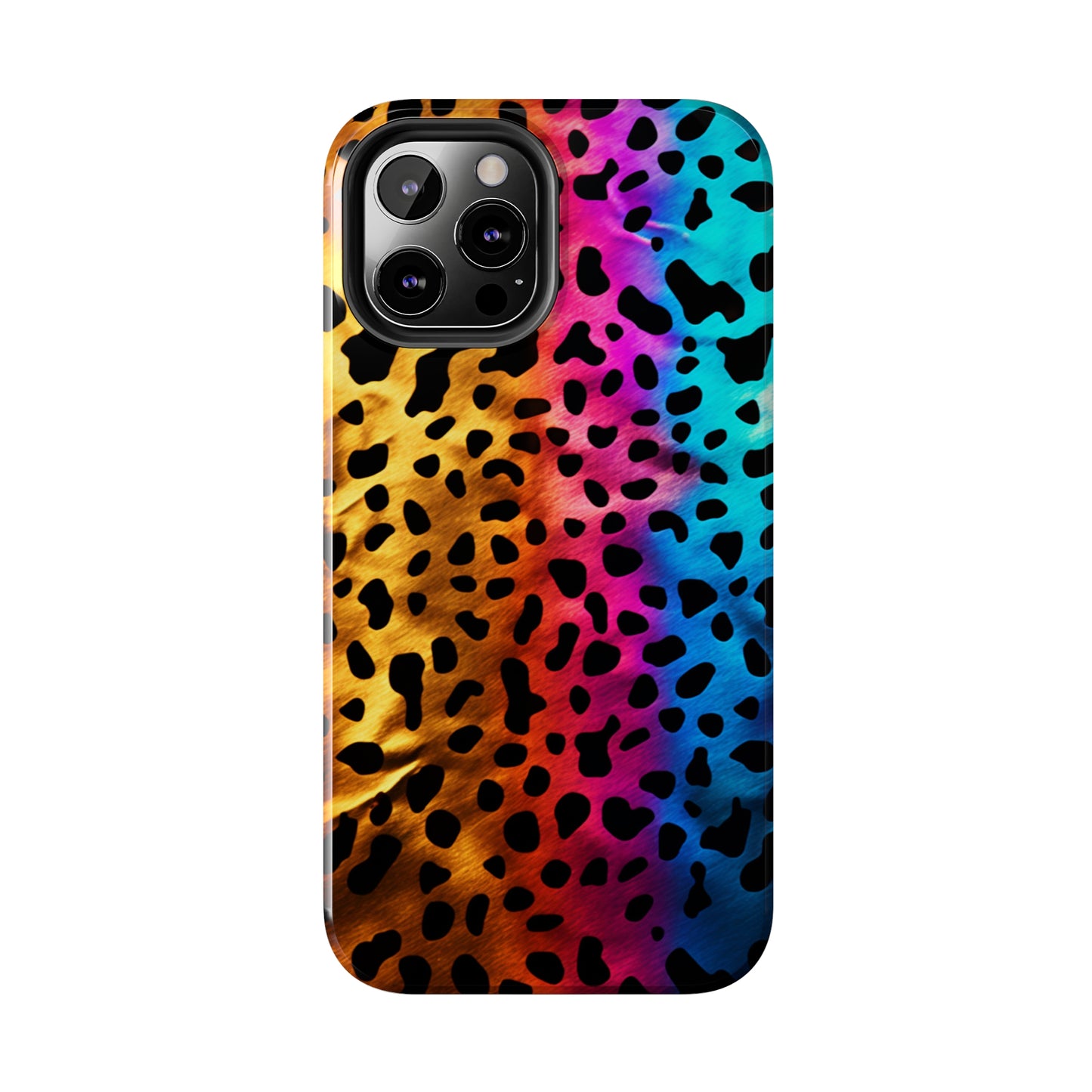 Kaleidoscopic Wild: Psychedelic Rainbow Leopard Print | Dazzling iPhone Case