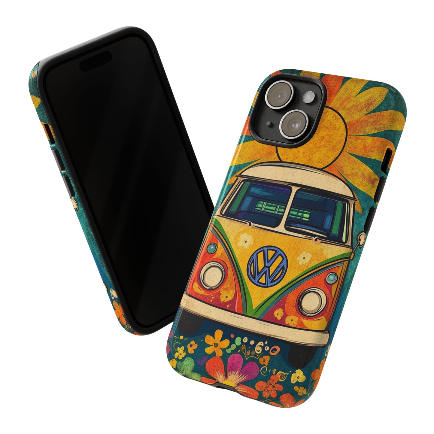 Best protective phone case with vintage VW van for iPhone 15