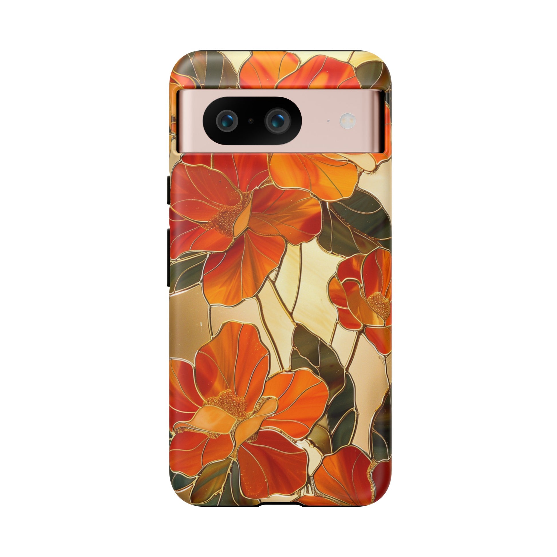 stained glass floral phone case for Google Pixel