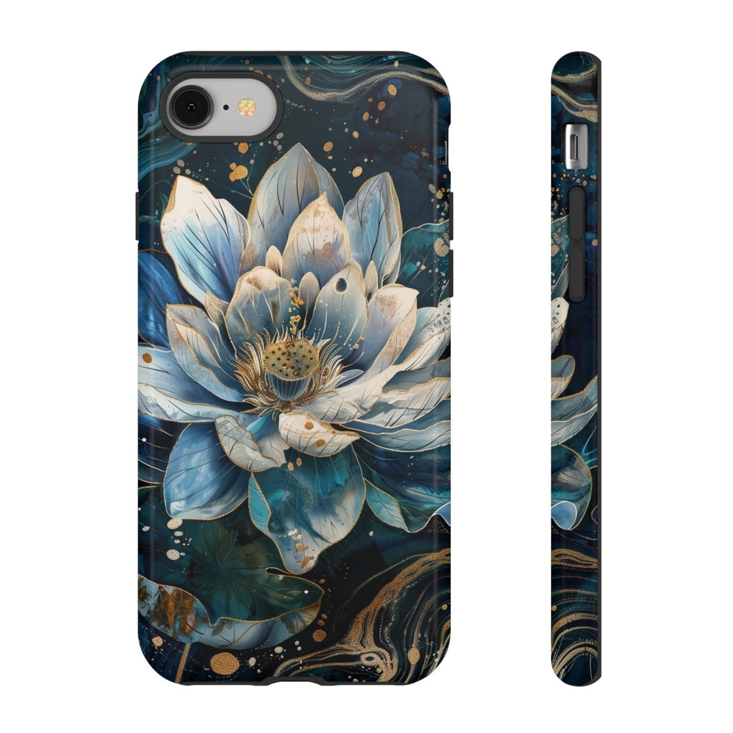 Zen Stained Glass Lotus Floral Design Phone Case