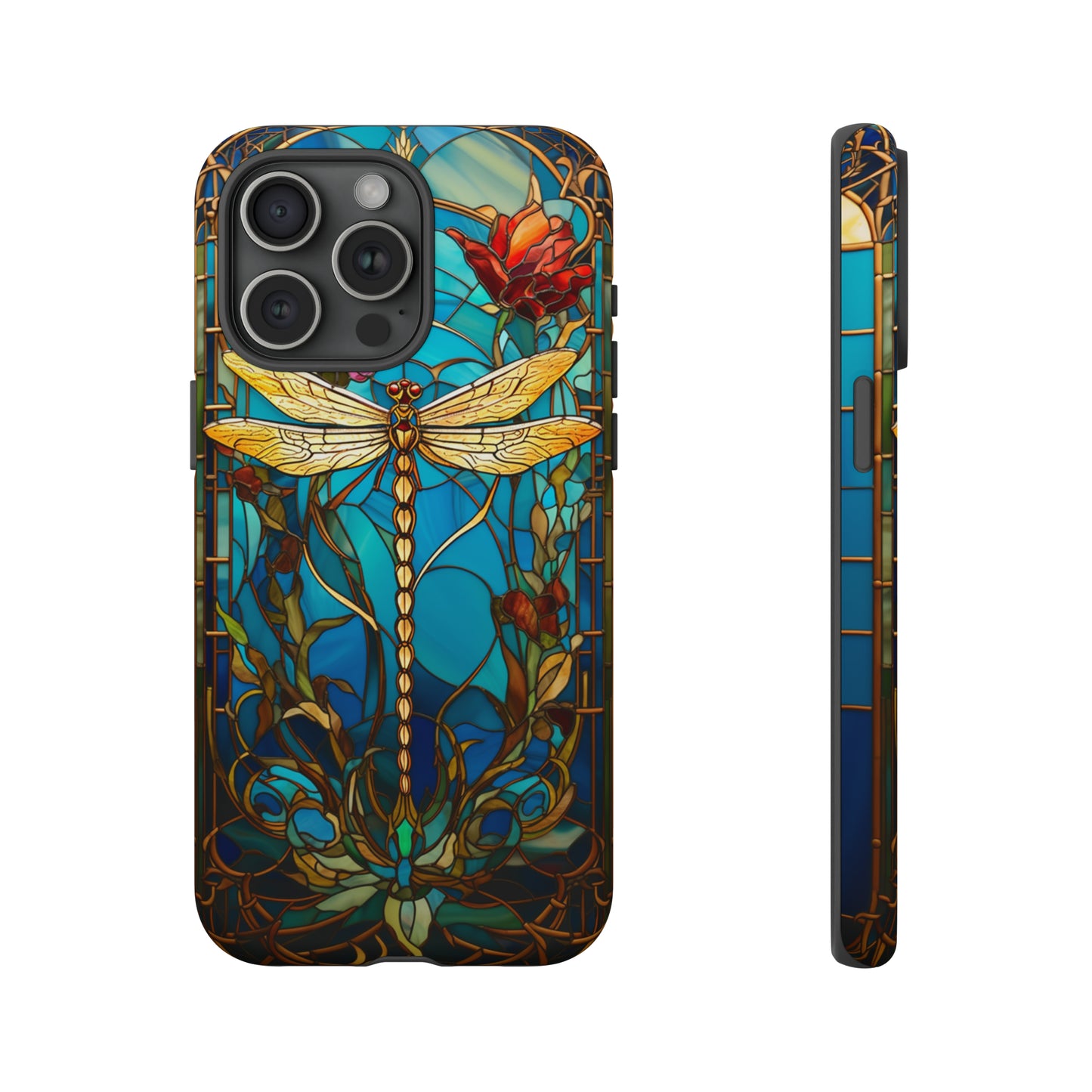 Vintage Art Nouveau Stained Glass Dragonfly Phone Case