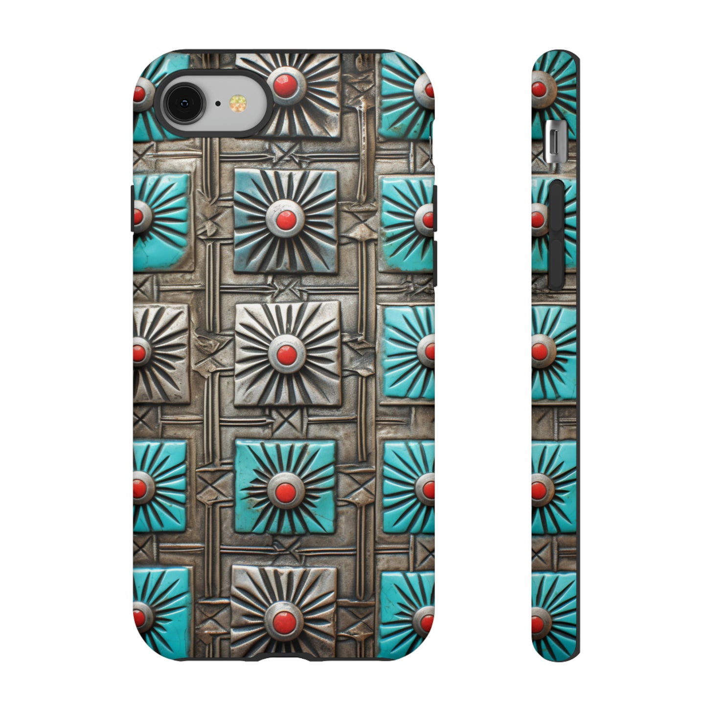 Vintage Navajo Native American Turquoise Concho Phone Case for iPhone 15, 14, 13, 12, 11 Pro Max, 14 Plus, iPhone XS Max, iPhone XR, iPhone 7, 8, 14, 15 Plus, SE