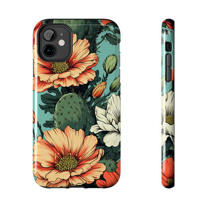 Desert Dream: Retro Vibe Cactus Tough iPhone Case