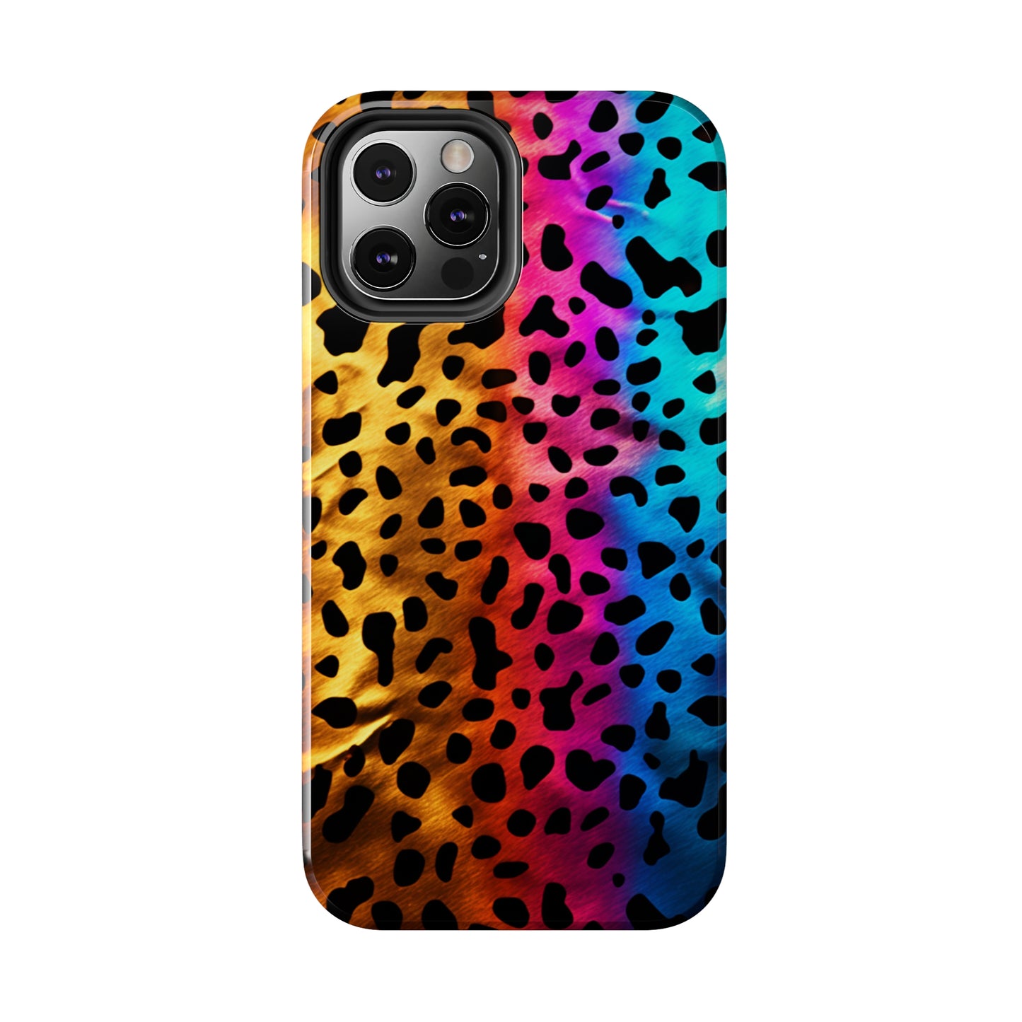 Kaleidoscopic Wild: Psychedelic Rainbow Leopard Print | Dazzling iPhone Case