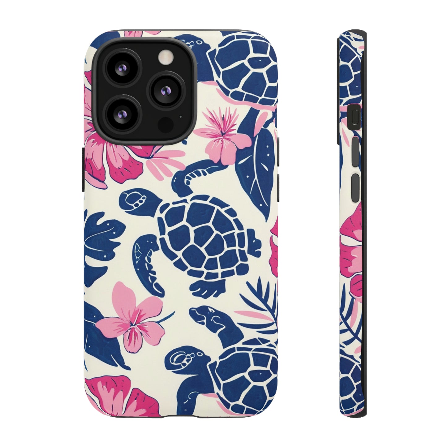 Undersea Floral Blue Sea Turtle Phone Case