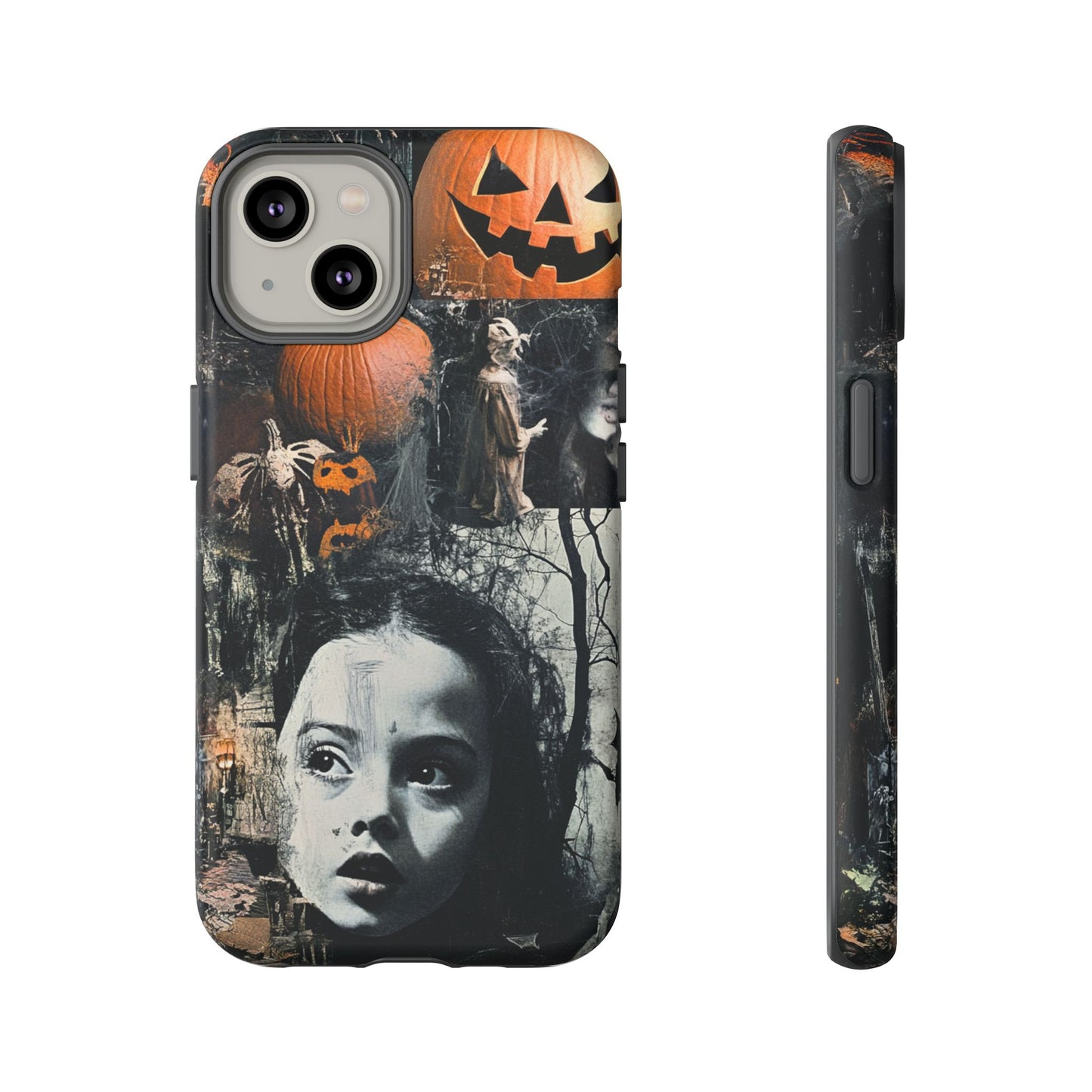 Vintage Halloween Collage Wednesday Goth Style Jackolantern Spooky Phone Cover