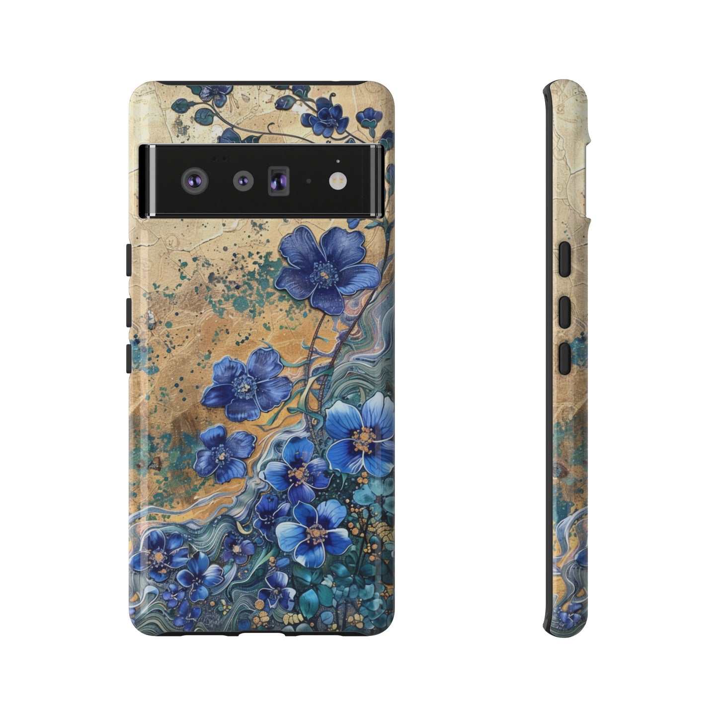 Forget Me Nots Vintage Color Splash Floral Design Phone Case