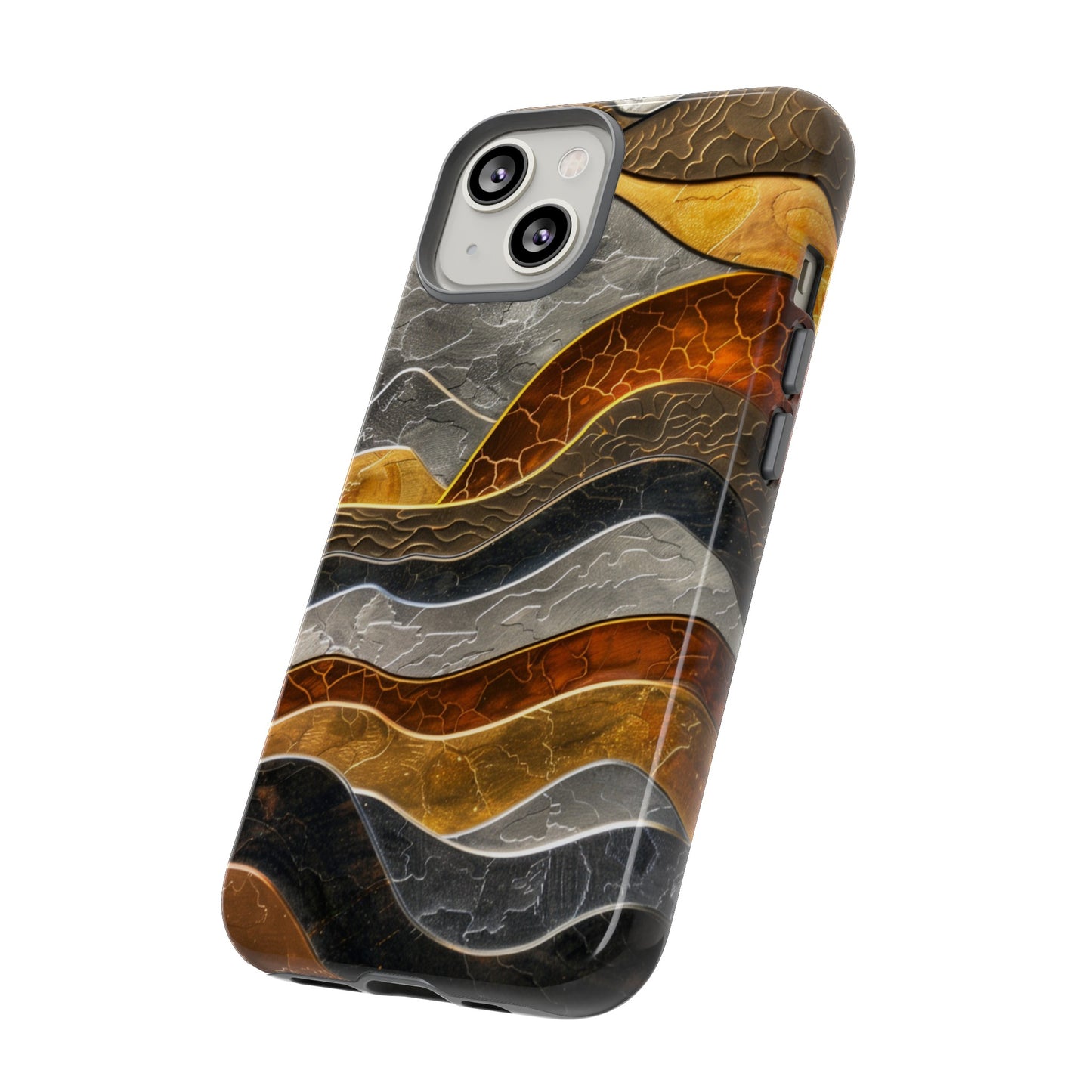 Abstract Gold and Silver Mountain Design Phone Case