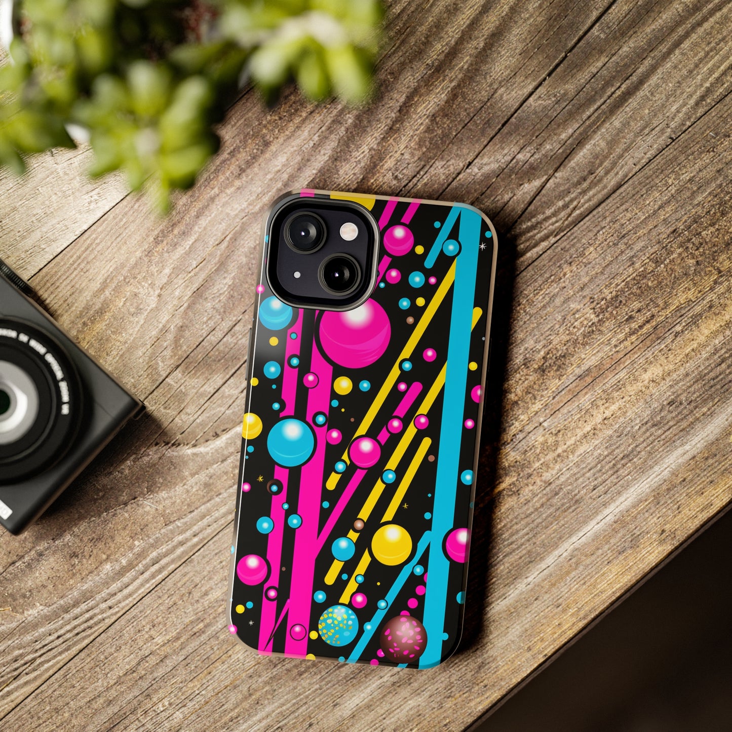 Retro Geometric Psychedelic iPhone Case | A Nostalgic Trip to Colorful Dimensions